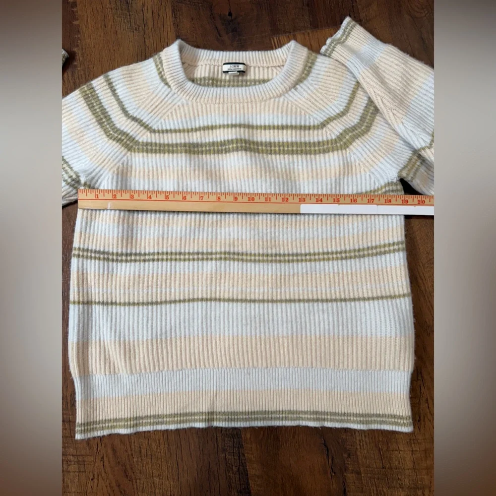 J. Crew Cashmere Ribbed Striped Crewneck Sweatshirt Women’s Size S